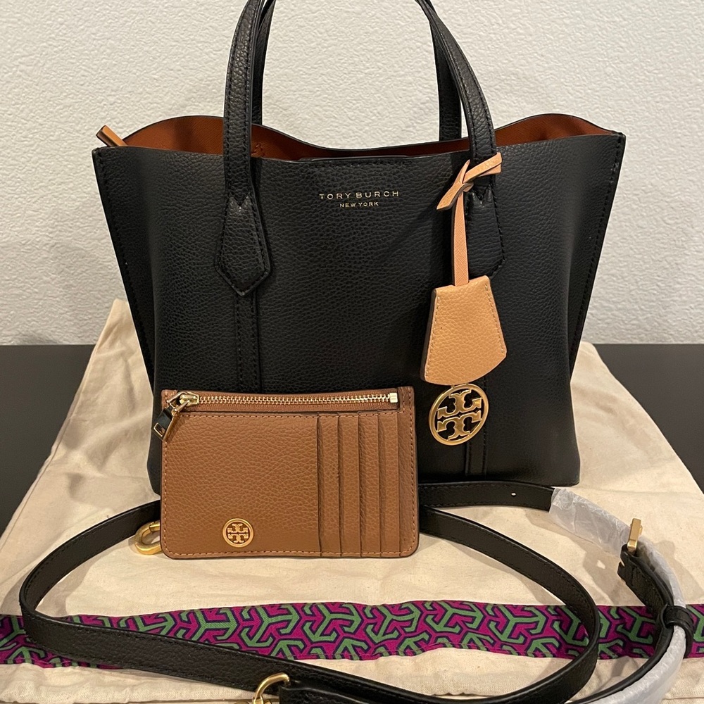 Small Tory Burch Perry Triple-Compartment Tote bag and Zip Top Card Case